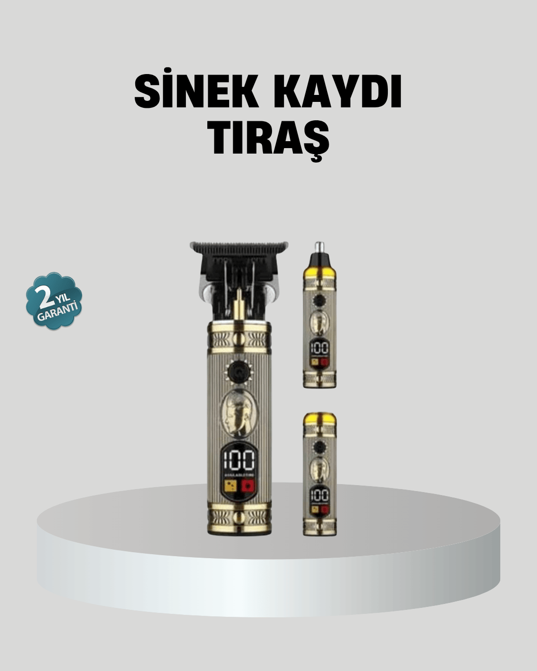 T Bıçaklı Profesyonel Saç ve Sakal Düzeltici – 8 Kılavuz Tarağı, 2’si 1 Arada Burun ve Sakal Trimmer