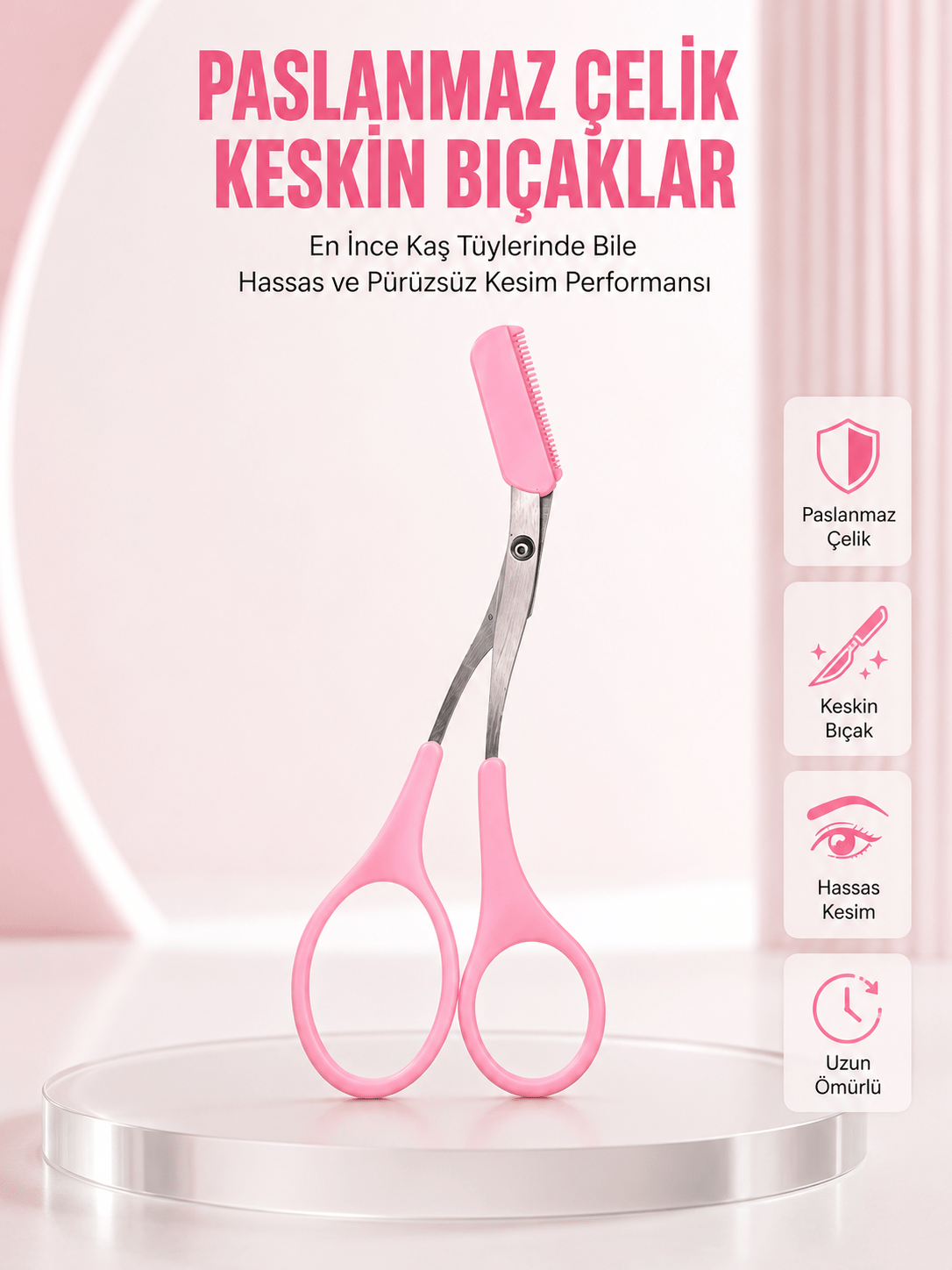 Taraklı Kaş Düzeltme Makası – Hassas Şekillendirme ve Kolay Kullanım