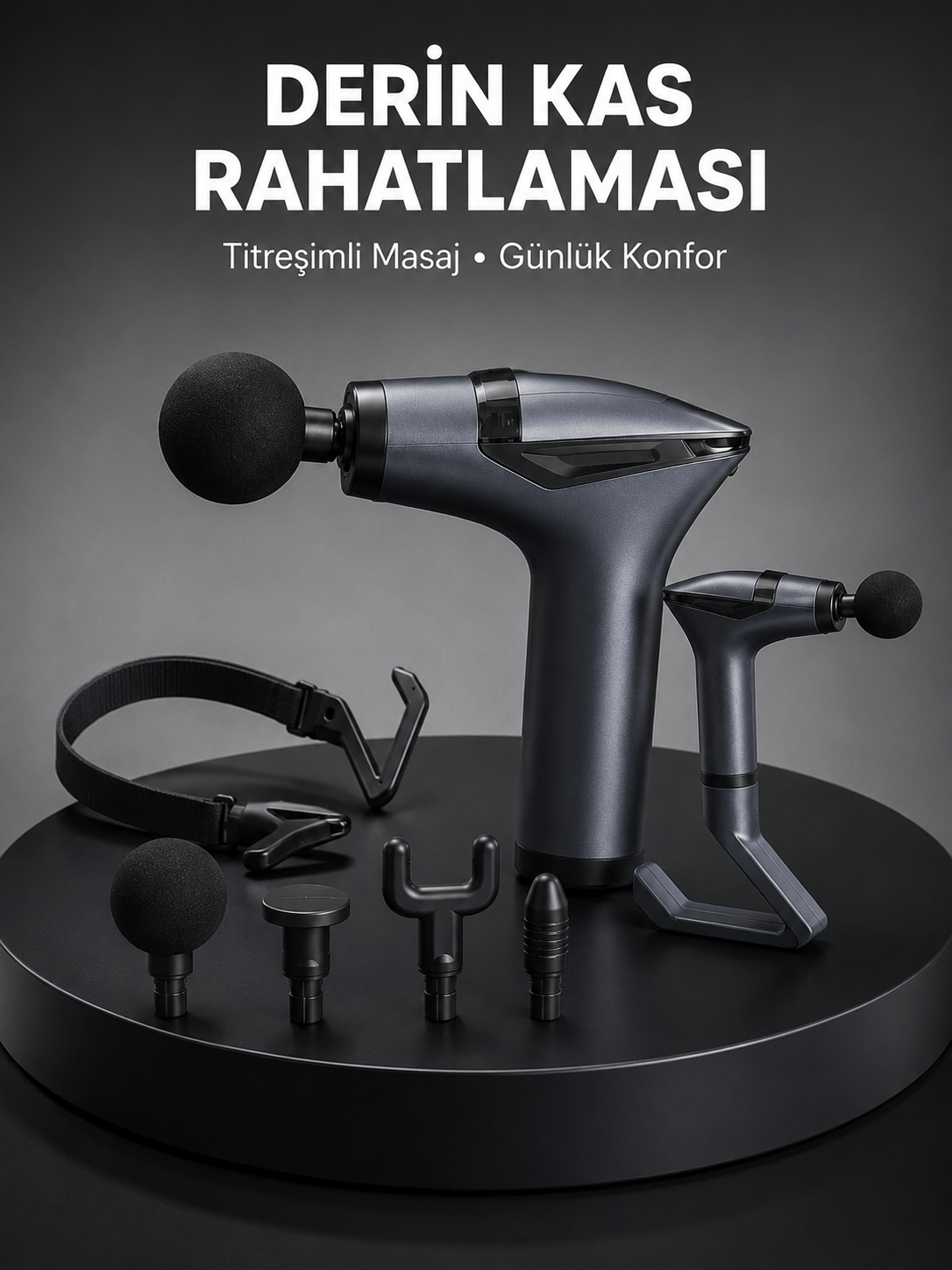 Taşınabilir 3in1 Masaj Aleti Şarjlı Titreşimli Esneme Bantlı Yeni Nesil