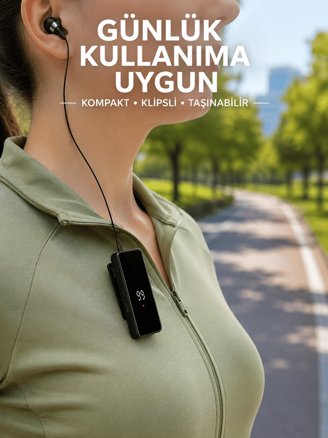 Taşınabilir Bluetooth Kulaklık Dijital Göstergeli Klipsli Tek Kulaklıklı Kompakt Cihaz