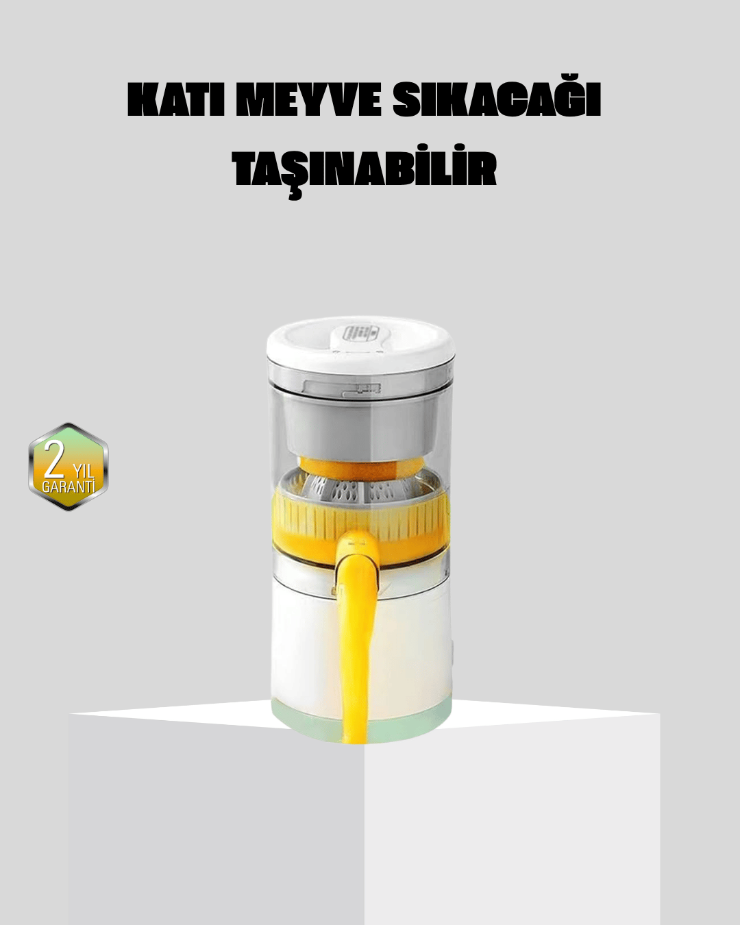 Taşınabilir Katı Meyve Sıkacağı – 45W Güçlü Motor, Çift Kesici Bıçak, USB Şarjlı ve Kompakt Tasarım