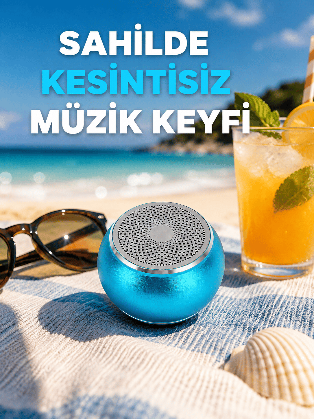 Taşınabilir Mini Bluetooth Hoparlör 9m Menzil Dahili Mikrofon Yeni Nesil