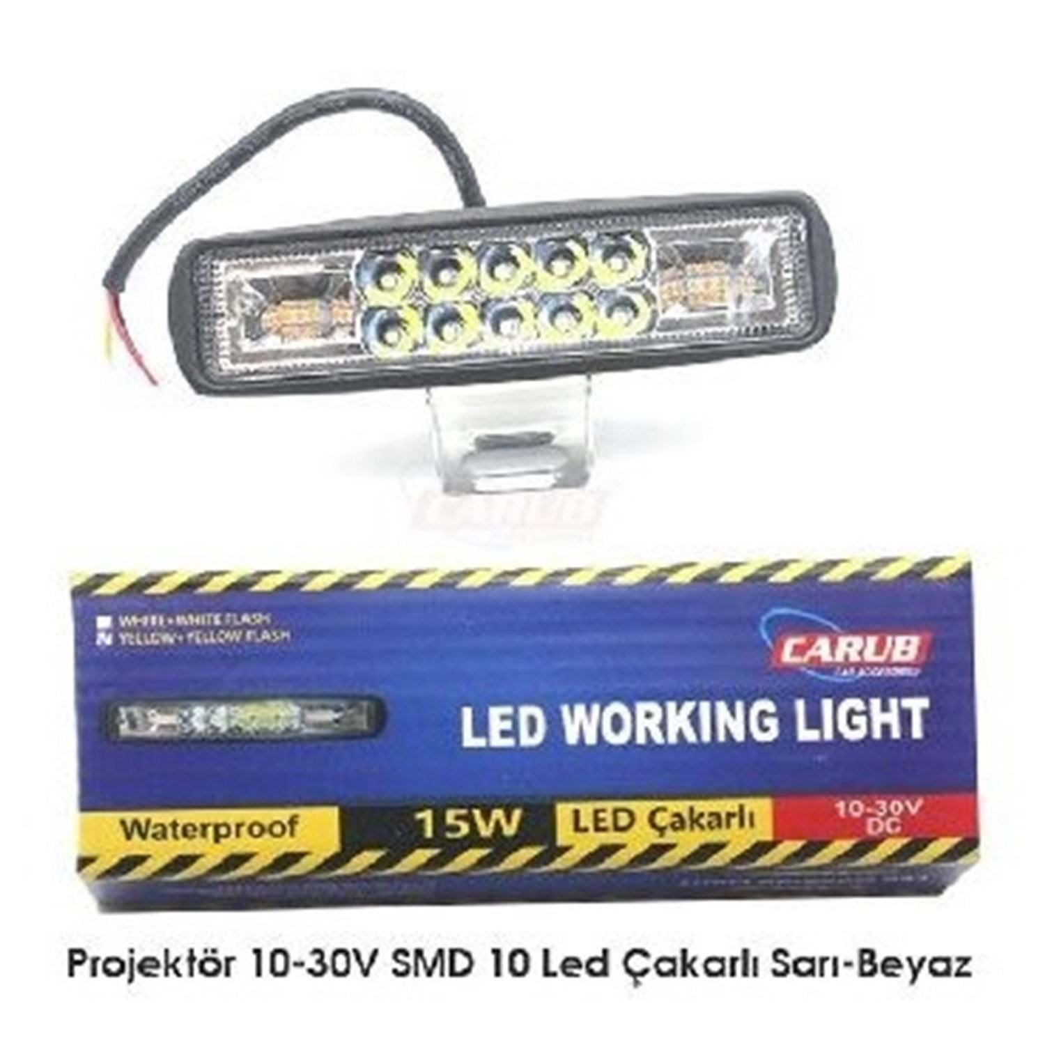 TEPE LAMBA OFF ROAD 12V-80V 5 MERCEKLI BEYAZ SARI 15.5X4cm