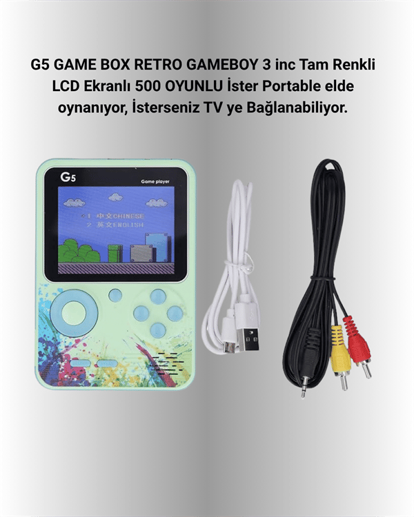 TV Bağlantılı 500 Oyunlu Mini Gameboy Konsol