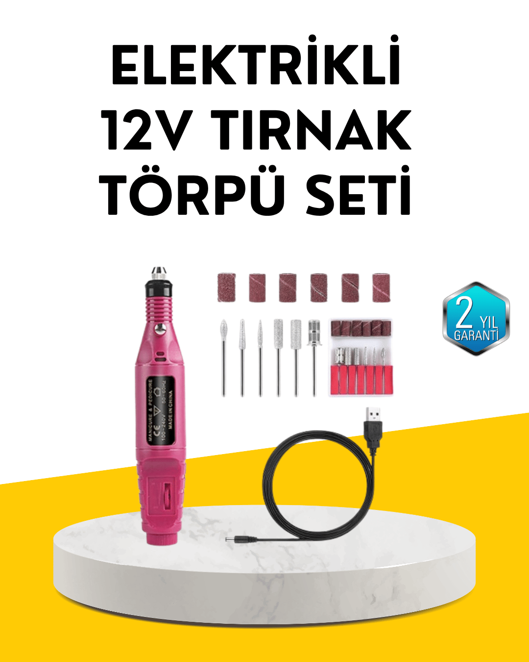 USB Şarjlı Çok Fonksiyonlu Tırnak Bakım Cihazı