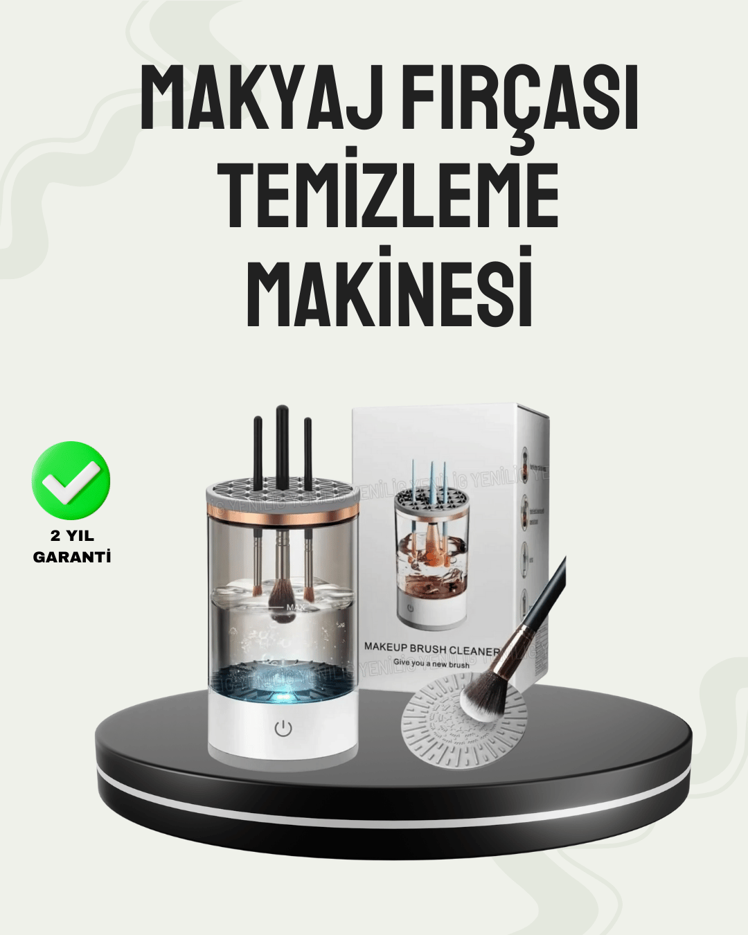 USB Şarjlı Kompakt Makyaj Fırçası Temizleme Makinesi