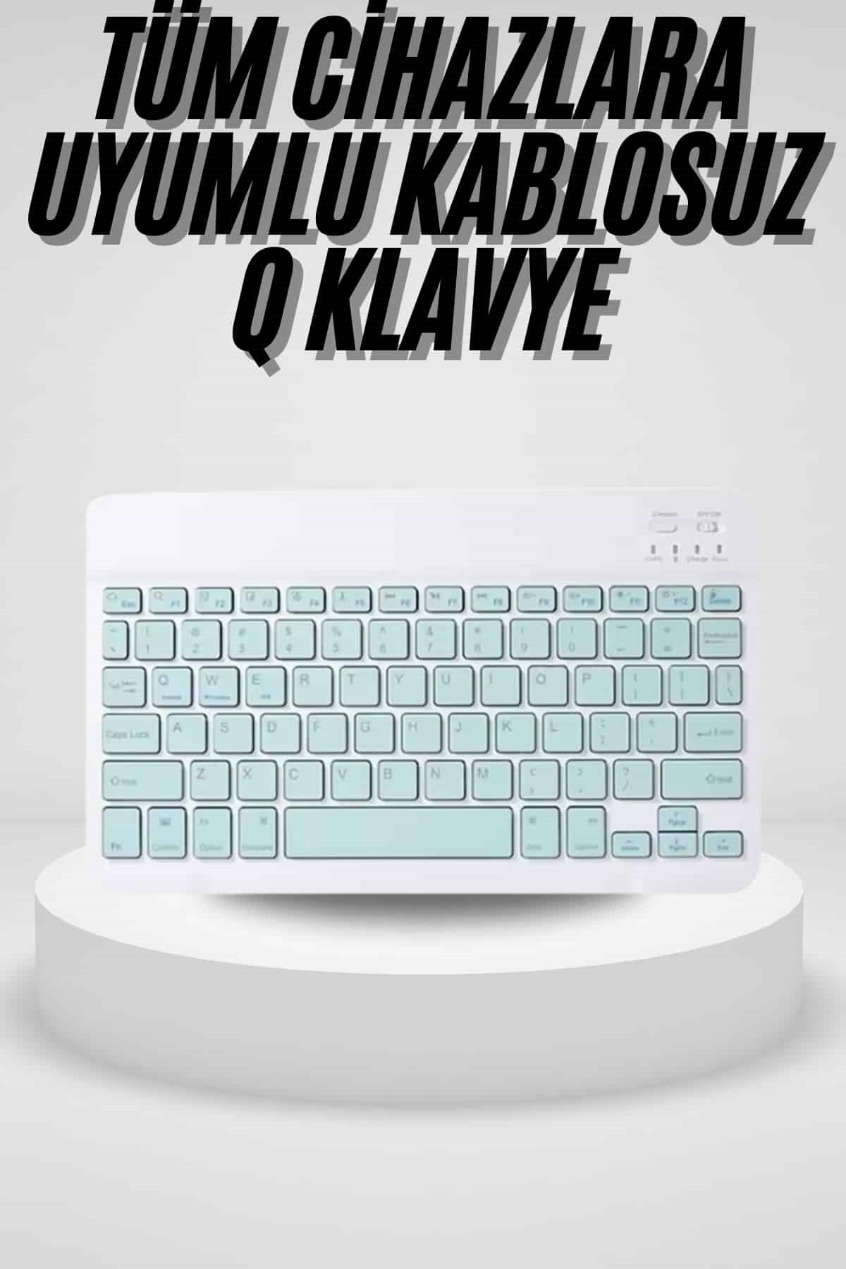 Uyumlu Kablosuz Bluetooth Şarj Edilebilir Mini Q Klavye