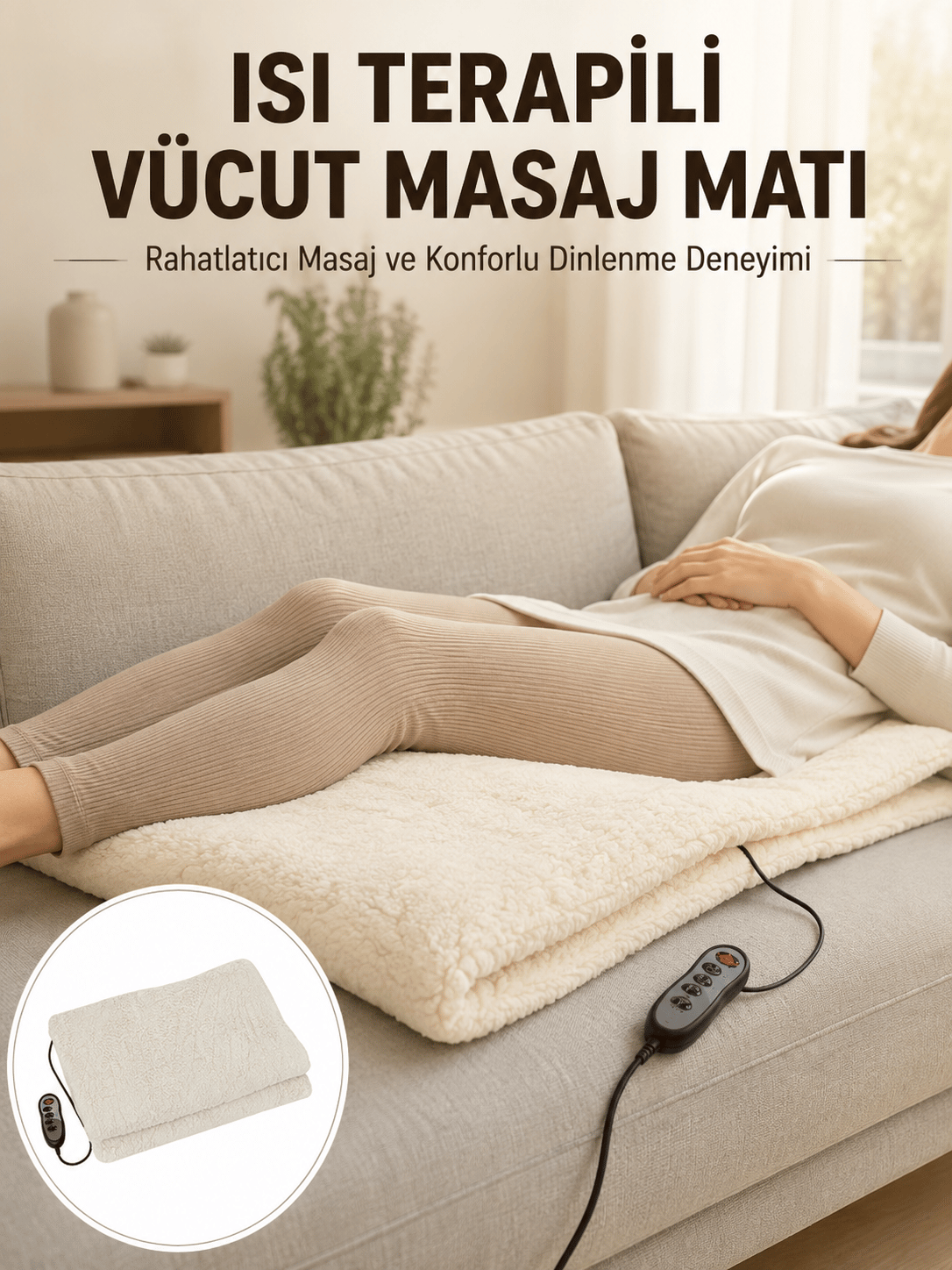Vücut Masaj Matı Isı Terapili ve Çok Bölgeli Masaj