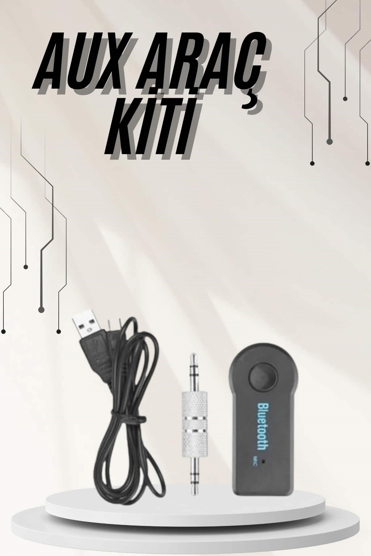 Yeni Nesil Bluetooth Aux Araç Kiti Siyah TV Tablet Telefon Araç Araba