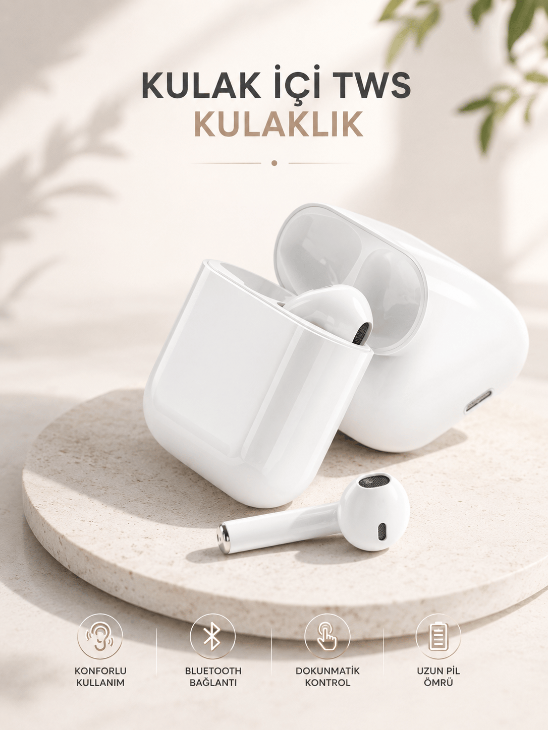 Yeni Nesil HD Ses ve Dokunmatik Kontrol Akıllı ve Şık Bluetooth Kulaklık