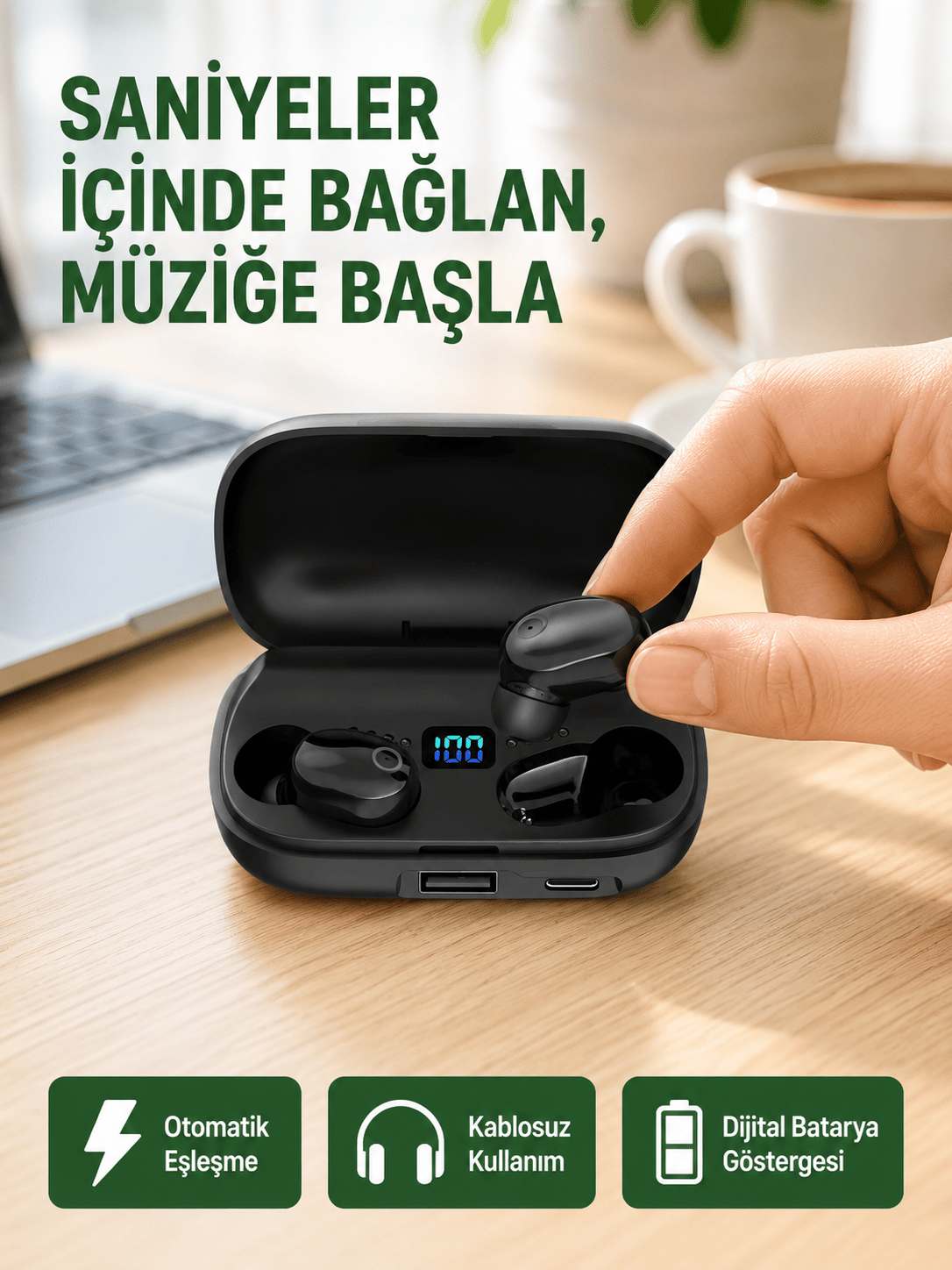 Yüksek Ses Kaliteli A10s TWS Bluetooth 5.0 Kablosuz Kulaklık Yeni Nesil