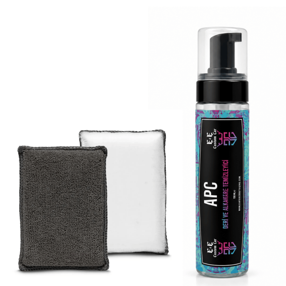 EE CUSTOM CAR APC DERİ VE ALKANTARA TEMİZLEYİCİ 250 ML + SUPERCLEAN SCRUP PAD (PLASTİK VE DERİ TEMİZLİK PEDİ)