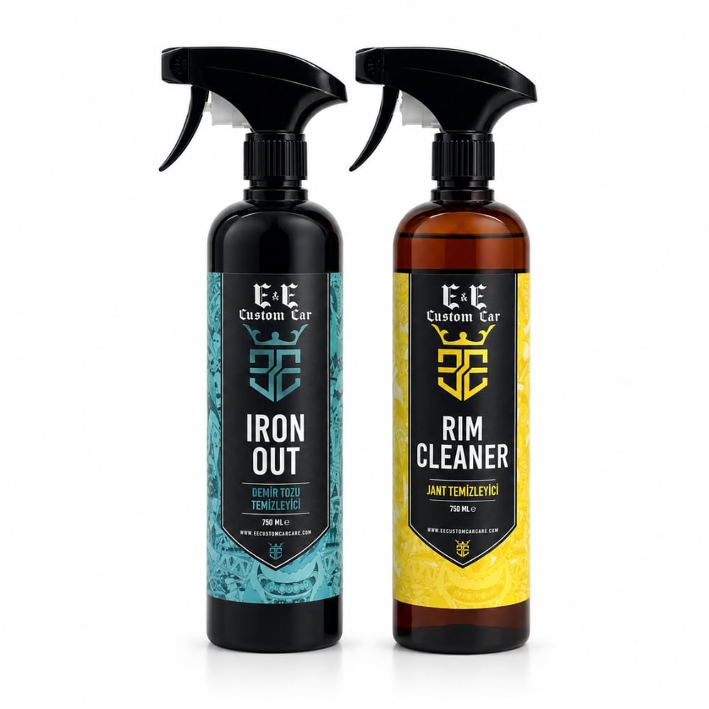 EE CUSTOM CAR IRON OUT (DEMİR TOZU TEMİZLEYİCİ) 700 ML, RİM CLEANER (JANT TEMİZLEYİCİ) 700 ML