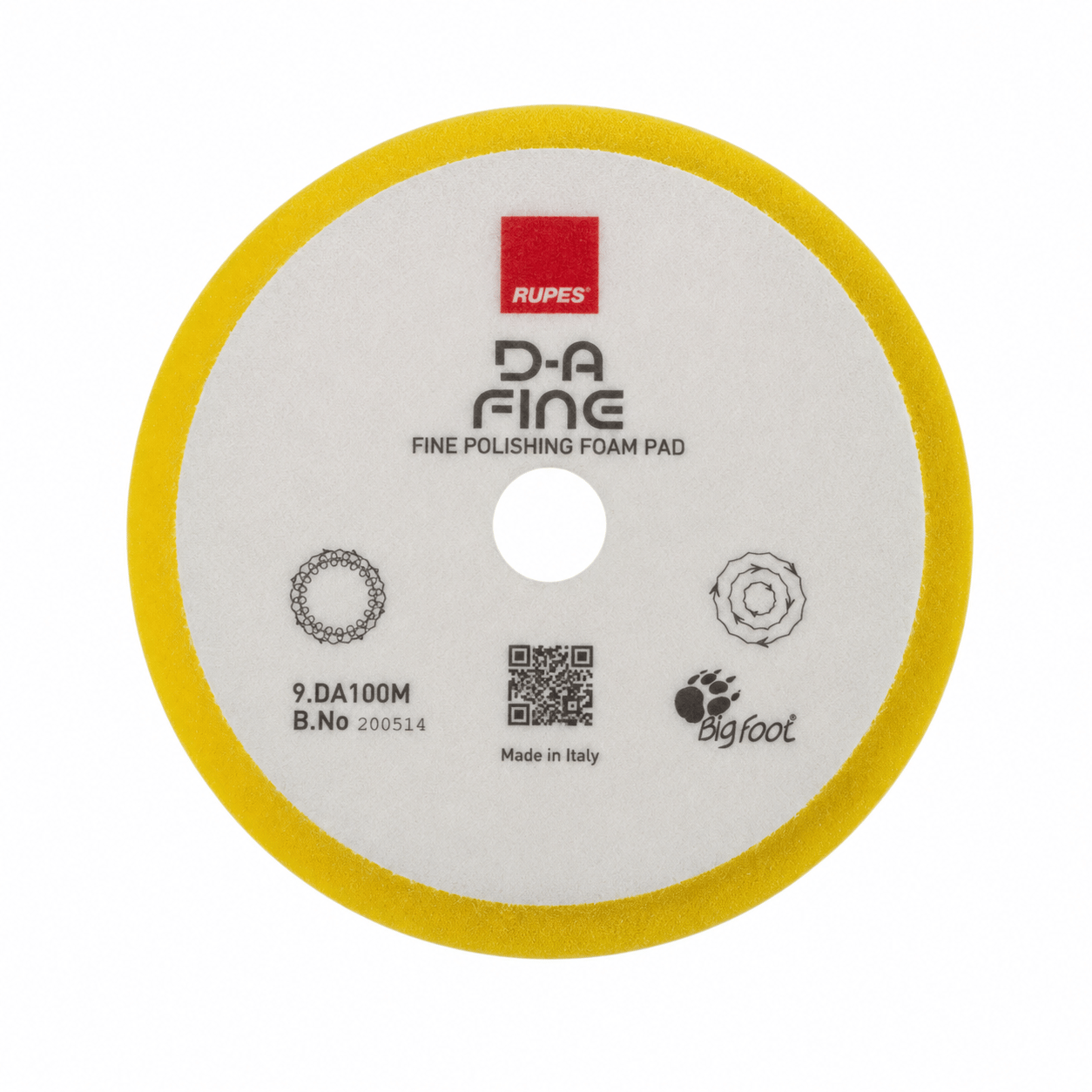 RUPES 9.DA100M DA COARSE PAD 80/100 MM / SARI - YÜKSEK PERFORMANS HARE SÜNGERİ