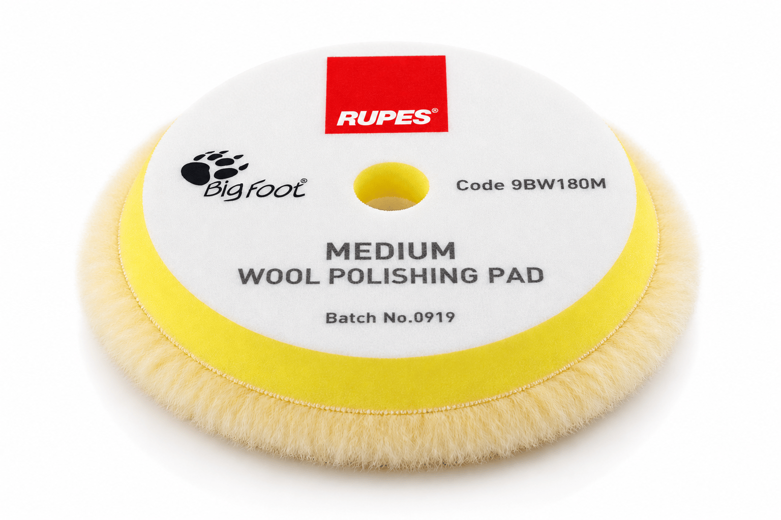 RUPES 9.BW180M, ORTA SEVİYE KESİM VE KUSUR GİDERME İÇİN SARI YÜN POLİSAJ KEÇESİ