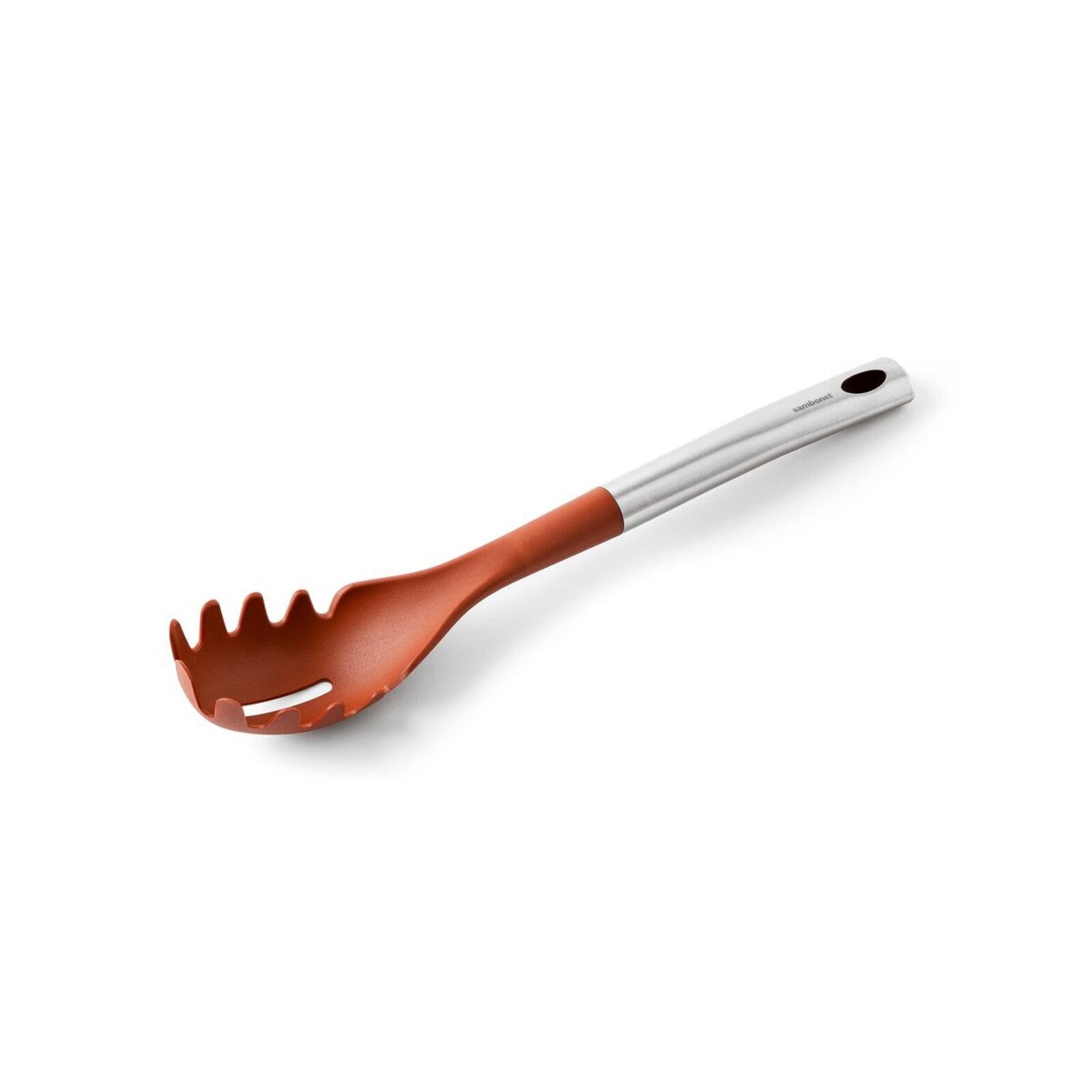 Chromatica Paslanmaz Çelik PBT Kiremit Rengi Spagetti/Makarna Kepçesi 34 cm