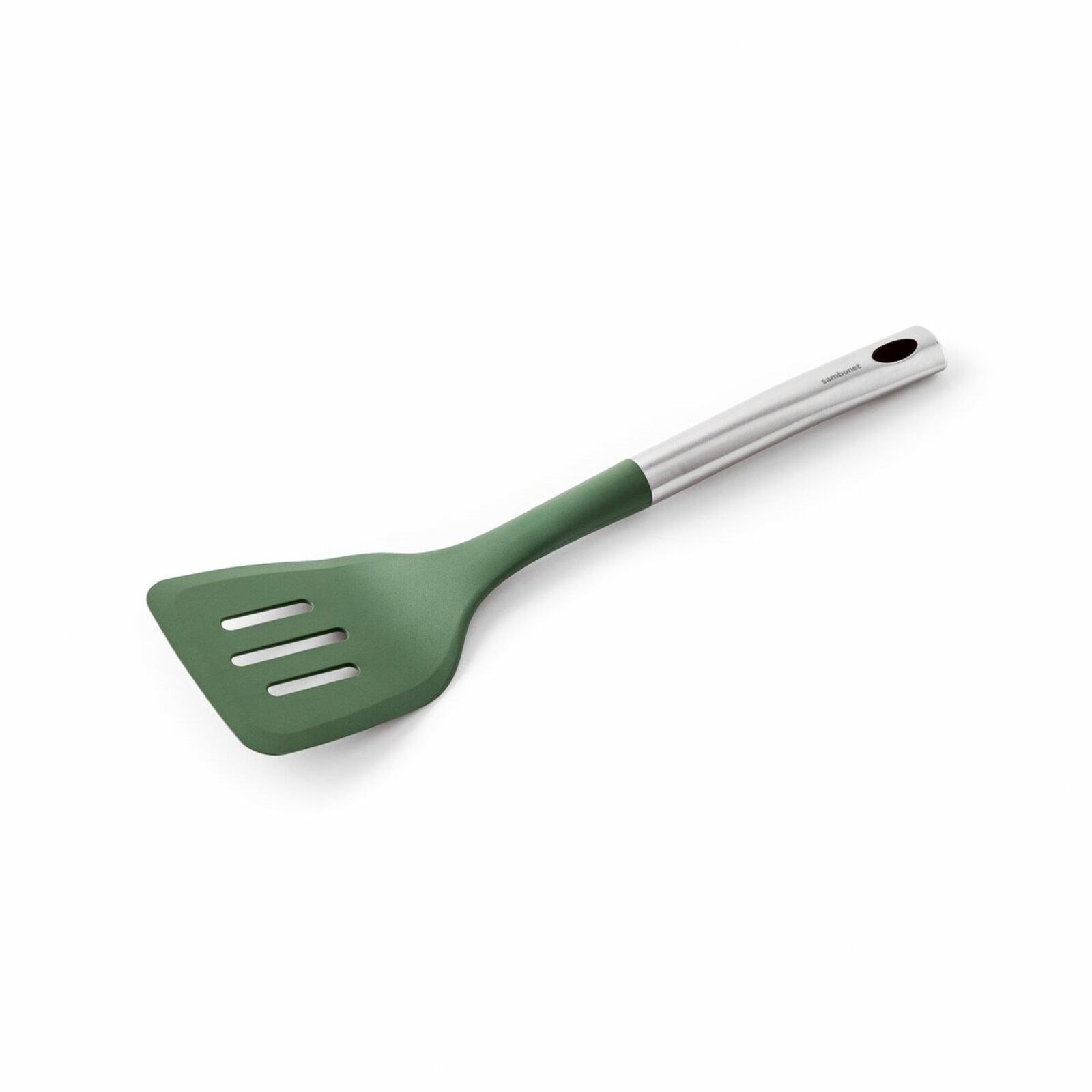 Chromatica Paslanmaz Çelik PBT Orman Yeşili Oluklu/Delikli Spatula 34,5 cm