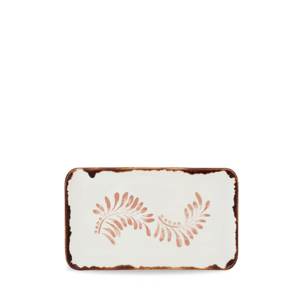 Harvest Mediterranean Terracotta Organik Oval/Dikdörtgen Servis Tabağı 27 x 16 cm
