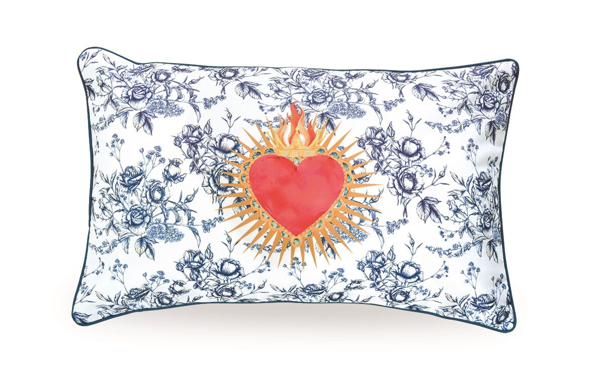 ICONS - HEART (Kalp) serisi, şeffaf poşette (polybag), polyester kırlent/minder 50 x 30 cm