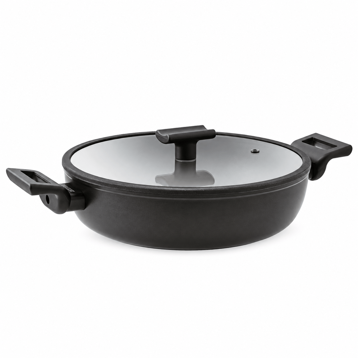 Saute Pan 2 Handles Cm 28 W/Lid Titan Pro Double Induction Aluminum
