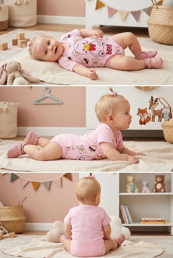 Bebek Ayıcık Baskılı Çıtçıtlı Badi