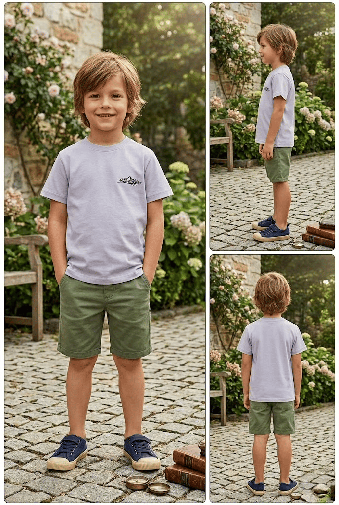 Erkek Çocuk Dağ Figürlü T-Shirt