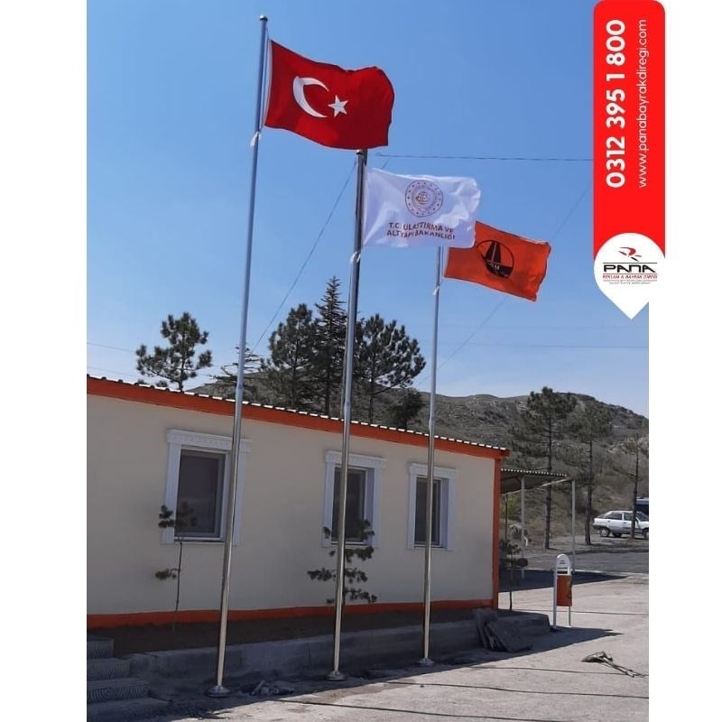 4 Metre İnox 304 Kalite Paslanmaz Krom Çelik Ekonomik Bayrak Direği