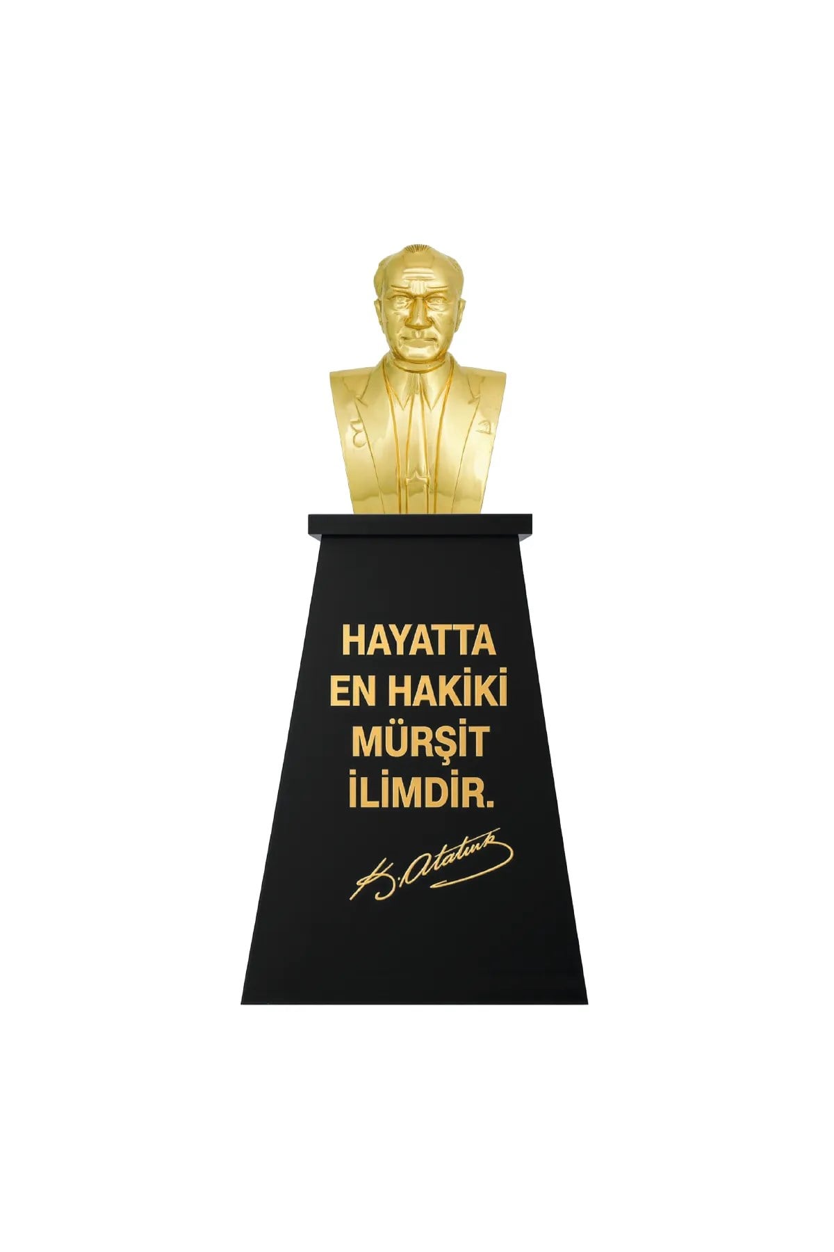 Atatürk Büstü (55cm Pirinç)+ Kaide (100cm) İlkokul Modeli