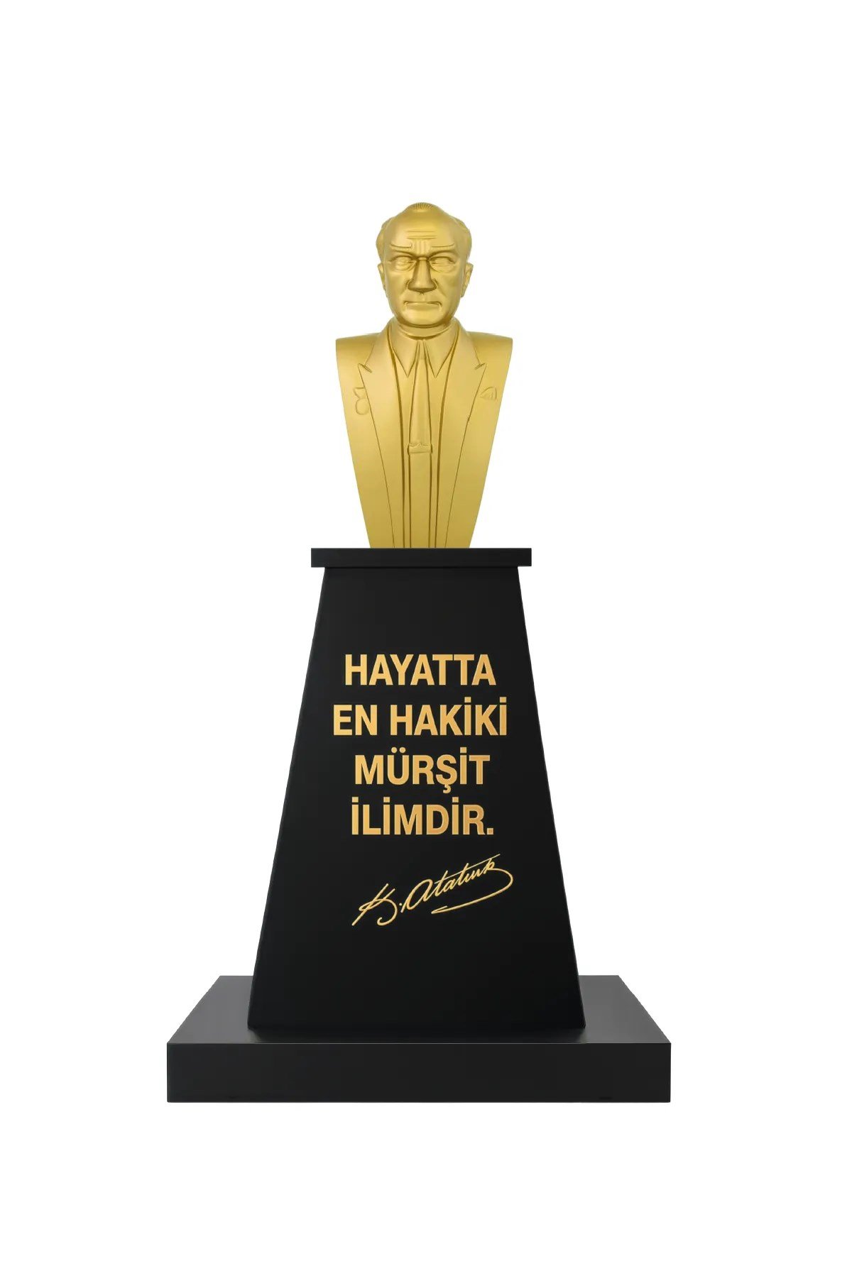 Atatürk Büstü (70cm Alüminyum)+ Kaide (100cm)+ Alt Tabla İlkokul Modeli