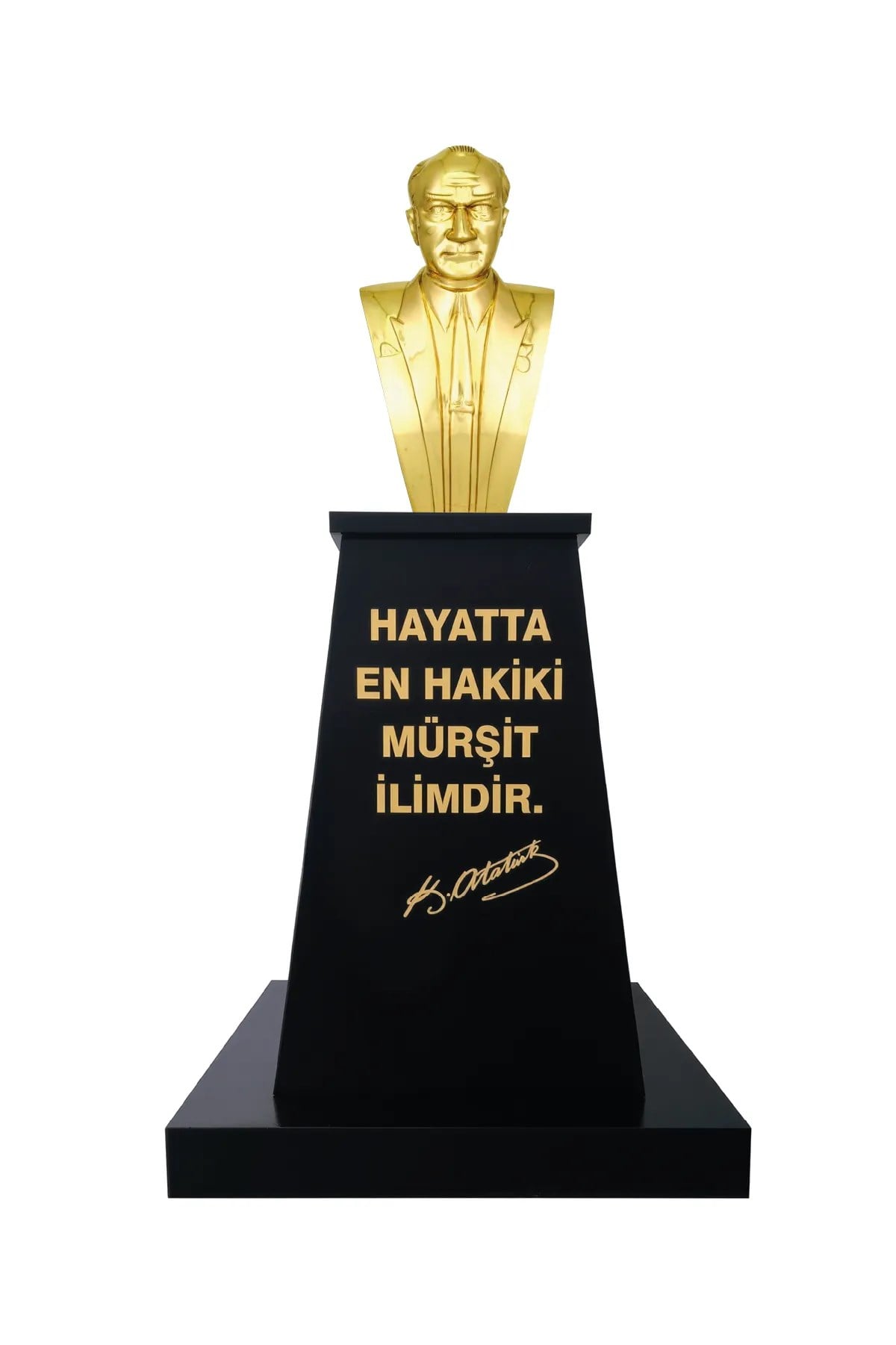 Atatürk Büstü (70cm Pirinç)+ Kaide (120cm)+ Alt Tabla Lise Modeli