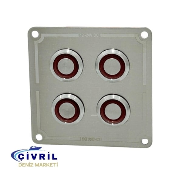 4 LÜ KROM SWİTCH PANEL  SİGORTALI 