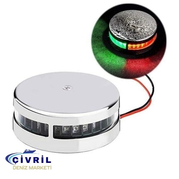 BURUN İSKELE SANCAK FENERİ KROM LED 12V