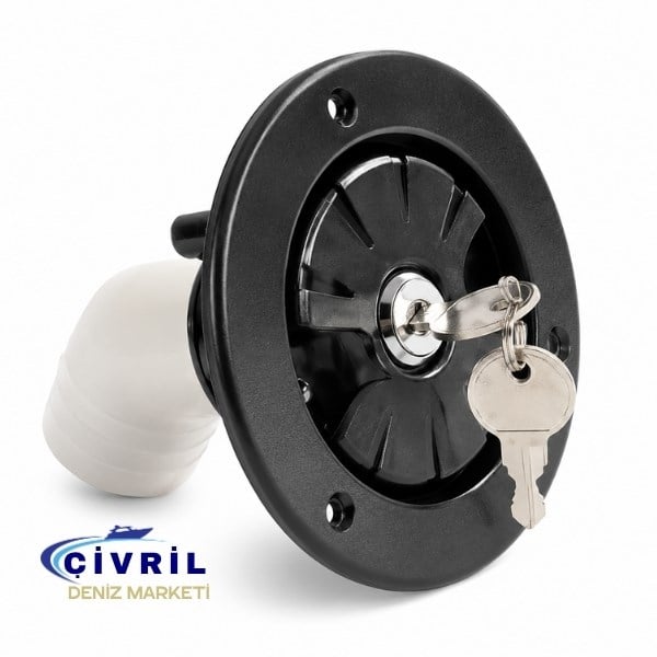 DEPO DOLUM KAPAĞI SU,KİLİTLİ,SİYAH 32MM