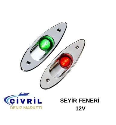 Krom Gömme Seyir Feneri (iskele - sancak ışığı) BURUN FENERİ CR.12V