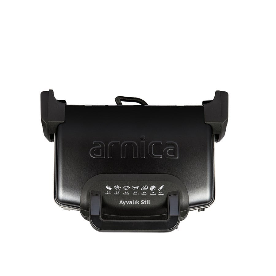 Arnica GH26262 Ayvalık Stil Siyah Tost Makinesi
