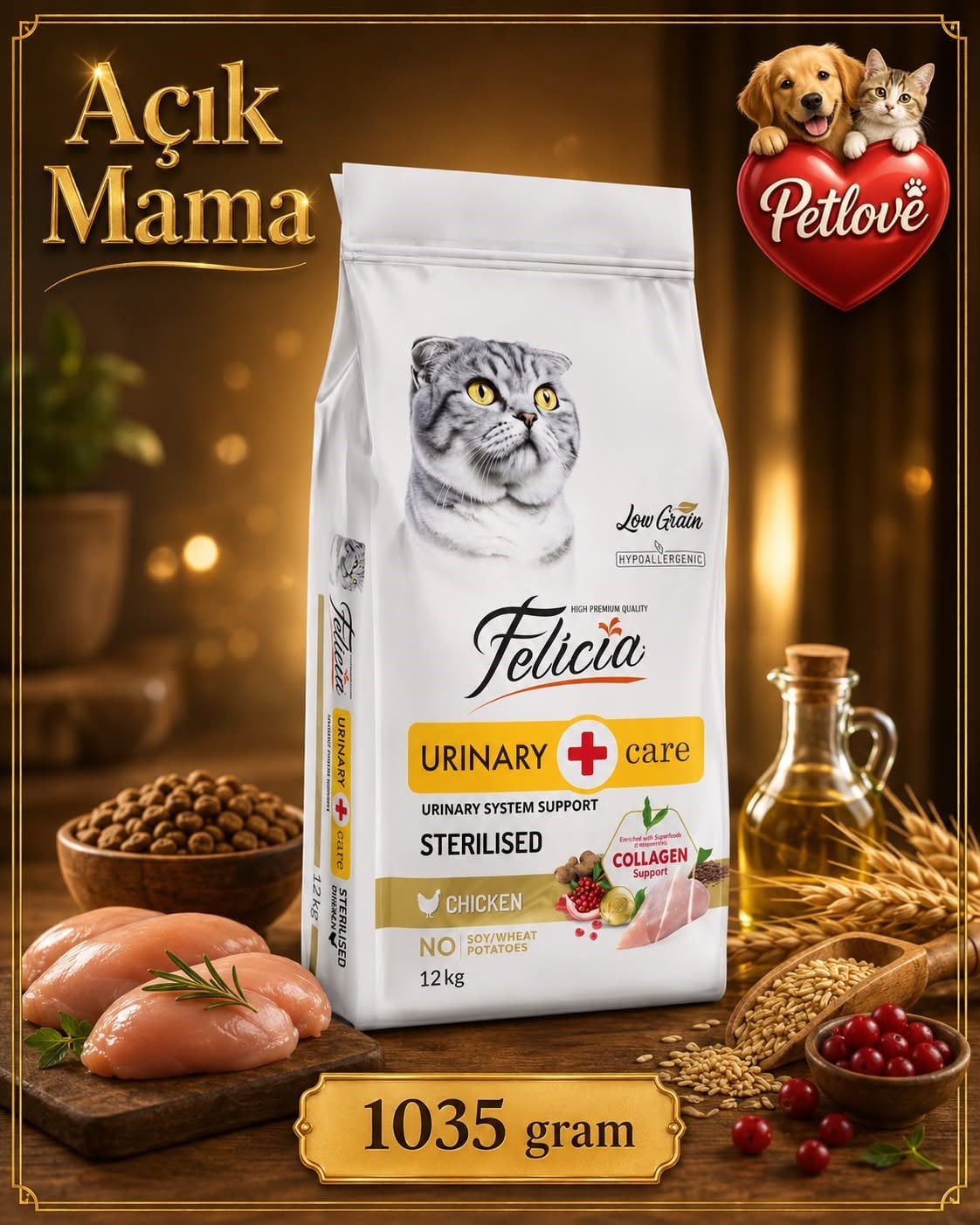 AÇIK Felicia Kedi Kısır Tavuk 1 KG
