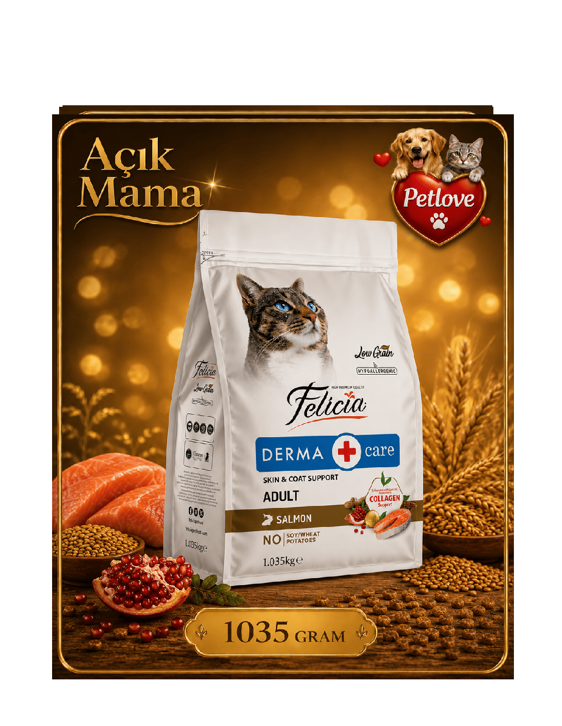 AÇIK Felicia Kedi  Somon Balıgı 1KG