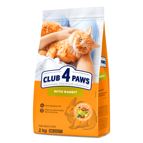 CLUP4PAWS PREMIUM TAVŞANLI YETİŞKİN KEDİ MAMASI 2 KG