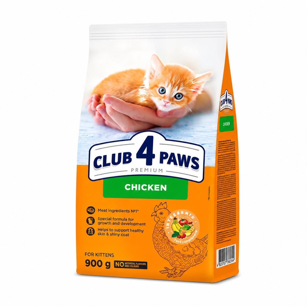 CLUP4PAWS TAVUKLU YAVRU KEDİ MAMASI 900 GRAM