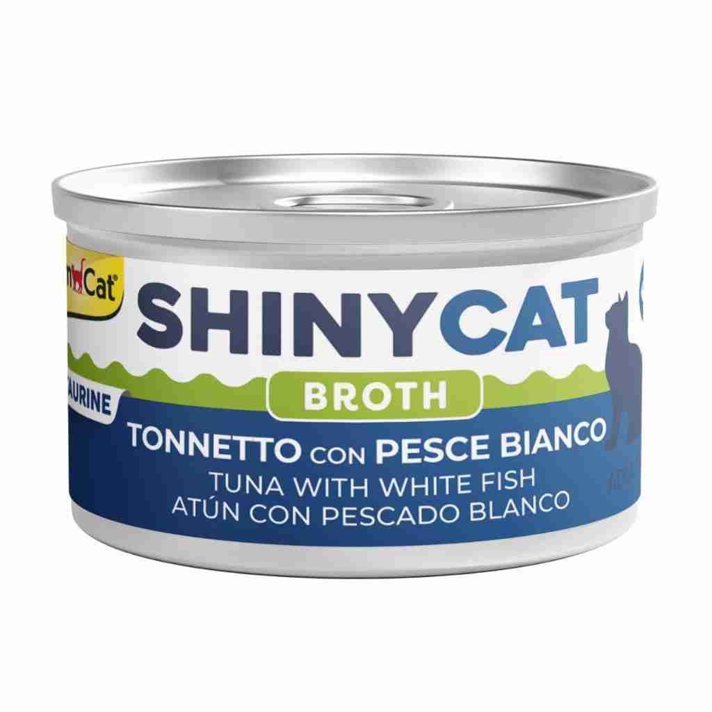 Gimcat Shinycat Broth Ton Balıklı ve Beyaz Balıklı Kedi Konservesi 70 gr