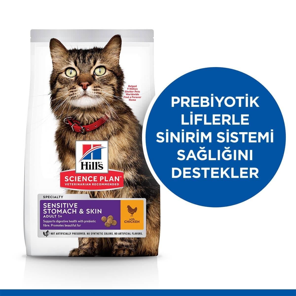 Hills Feline Sensitive Skin Tavuklu Yetişkin Kuru Kedi Maması 1.5 Kg