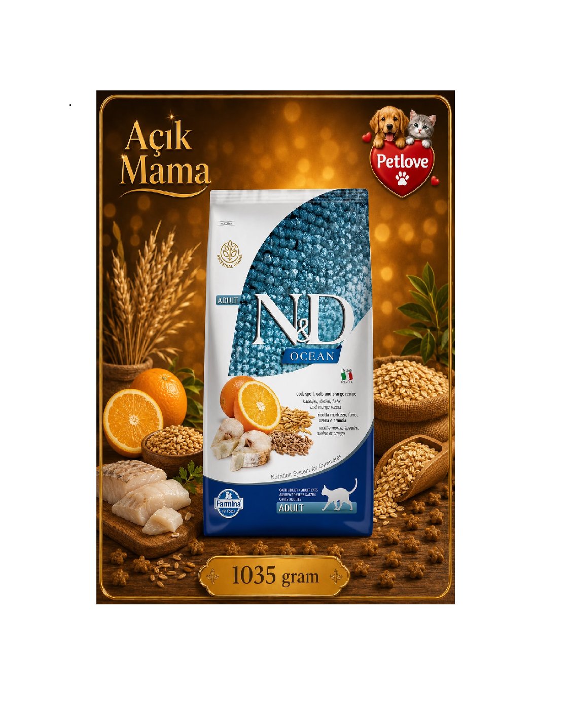 N&D Balık Az Tahıl Kedi 1 KG