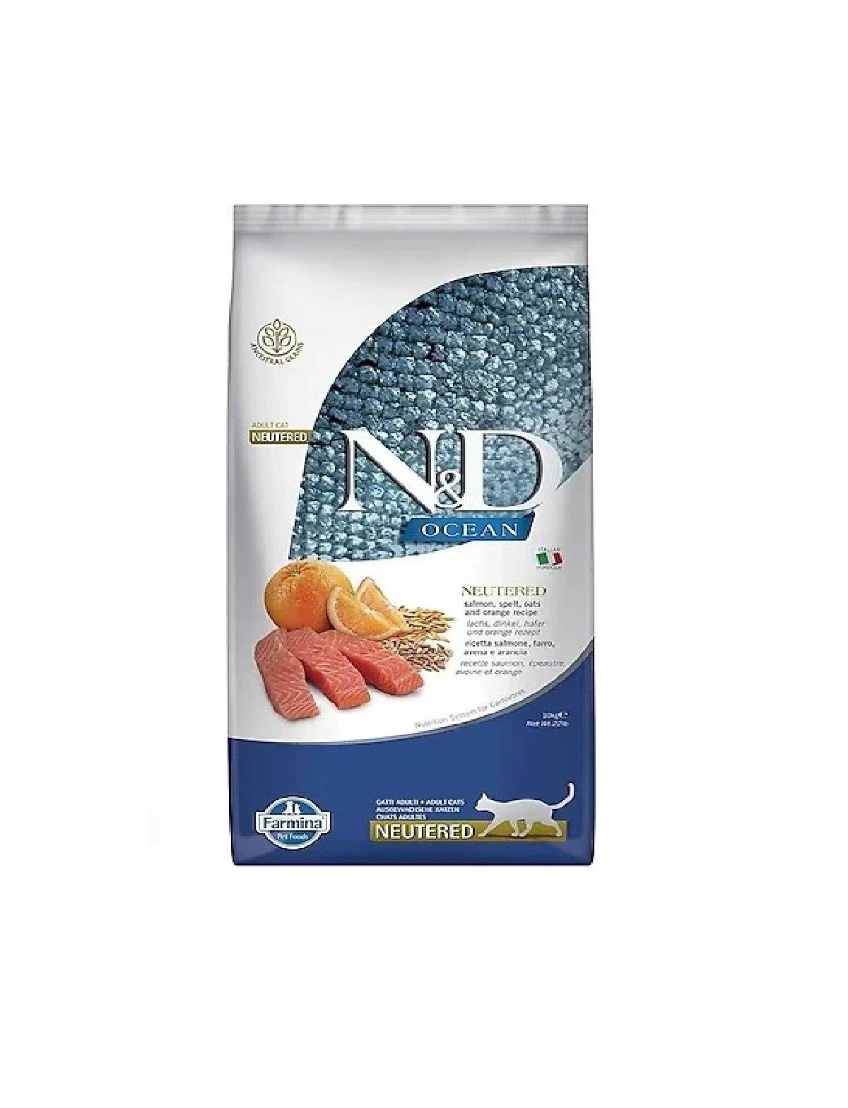 N&D Ocean Düşük Tahıllı Somonlu ve Portakallı Kısırlaştırılmış Kedi Maması 10Kg