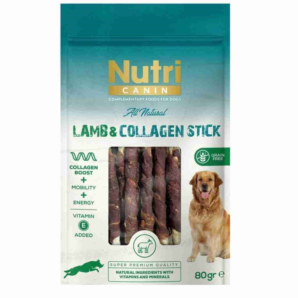 Nutri Canin Kuzu Eti Sargılı Kolajen Çubuk Tahılsız Köpek Et Ödülü 80 Gr