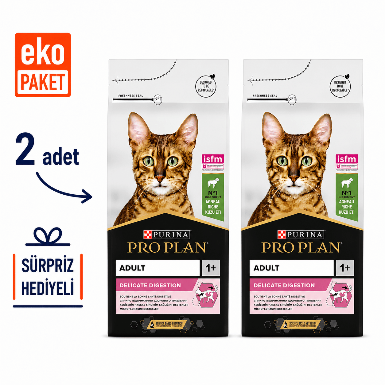 Pro Plan Delicate Kuzu Etli Kedi Maması 10 Kg X 2'li Eko Paket 