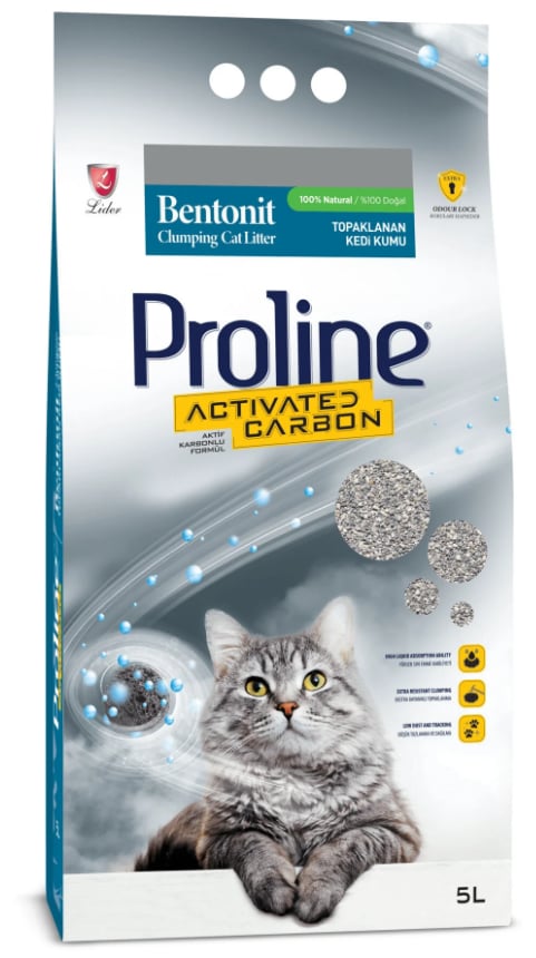 Proline Aktif Karbonlu Topaklanan Doğal Kedi Kumu 5 lt