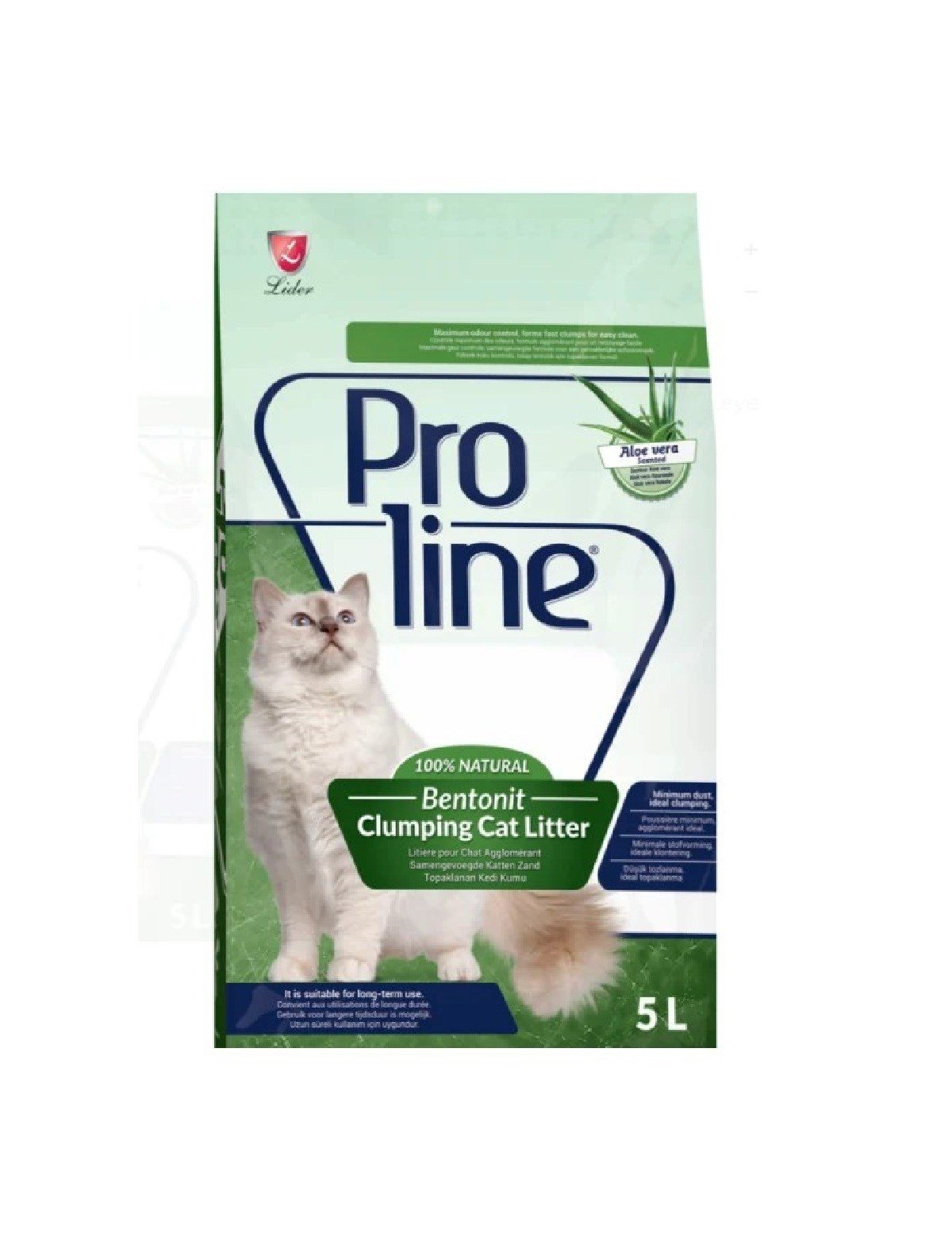 Proline Aloe Vera Topaklanan Doğal Kedi Kumu 5 Lt