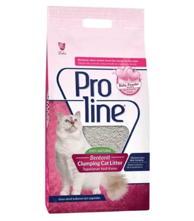 Proline Bebek Pudralı Topaklanan Bentonit Kedi Kumu İnce 5 lt