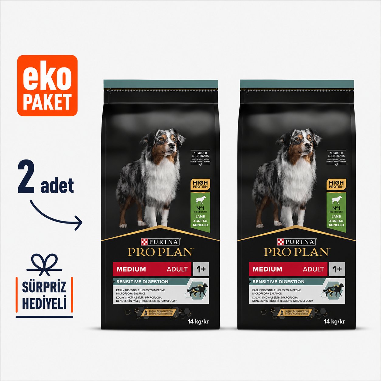ProPlan Kuzu Etli Yetişkin Kuru Köpek Maması 14 Kg X 2' li Eko Paket