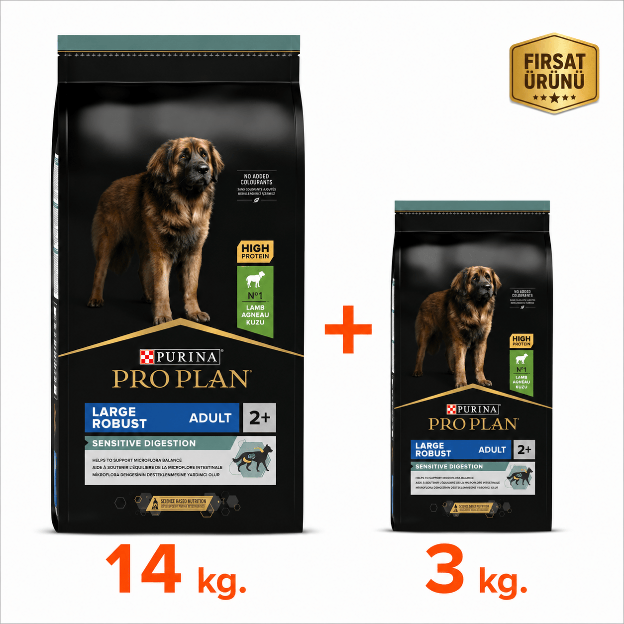 Proplan Large Robust Kuzu Etli Büyük Irk Köpek Maması 14 Kg + 3 Kg Fırsat Ürünü